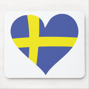 sweden love heart - swedish flag mouse pad
