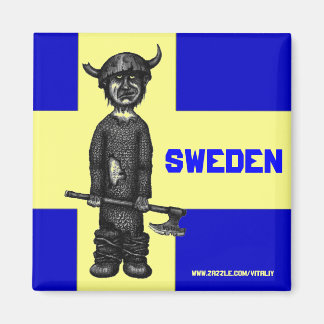 Sweden magnet with funny viking