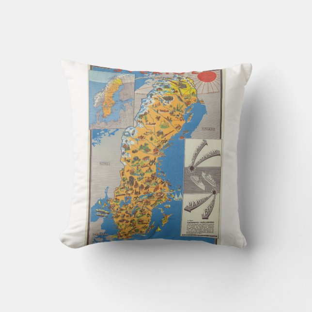 Sweden Map Cushion (Front)