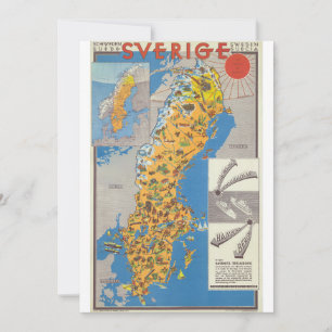 Sweden Map Invitation