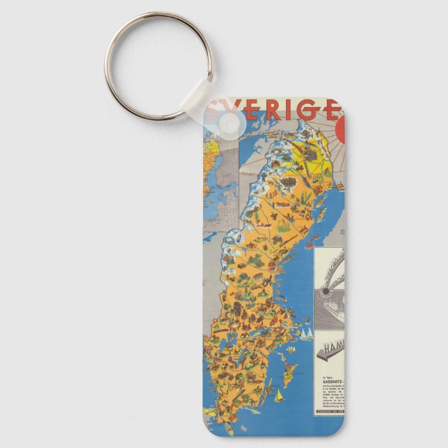 Sweden Map Key Ring (Front)
