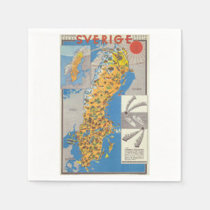 Sweden Map Napkin