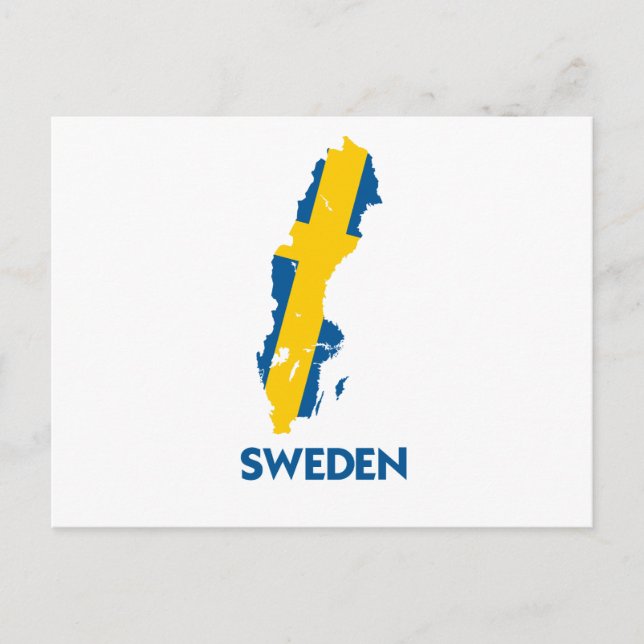 SWEDEN MAP POSTCARD (Front)