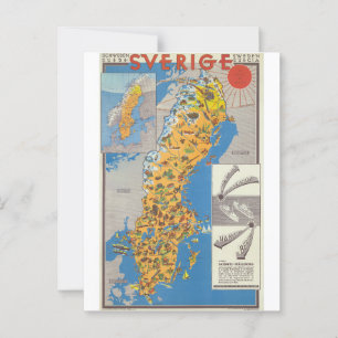 Sweden Map Postcard