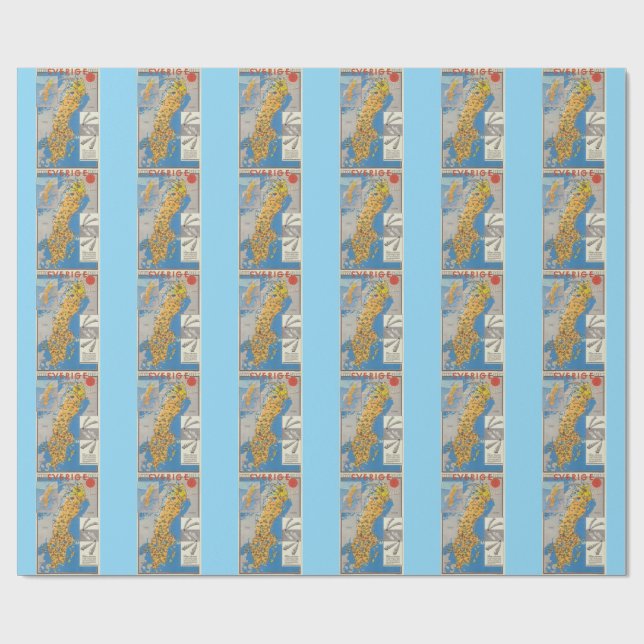 Sweden Map Wrapping Paper (Flat)