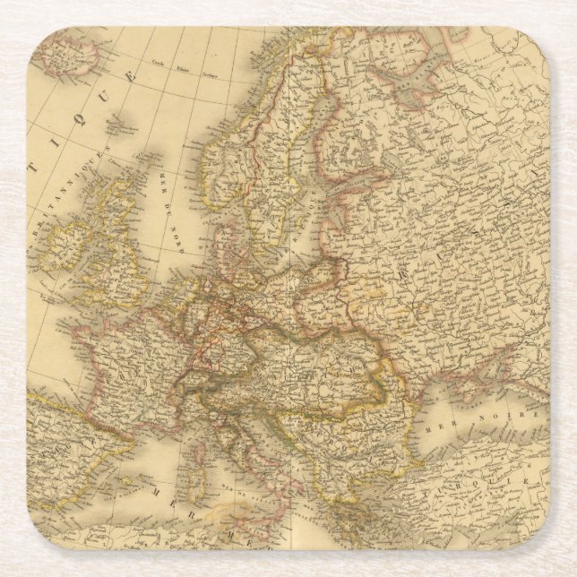Sweden, Norway, and Demark Square Paper Coaster (Front)