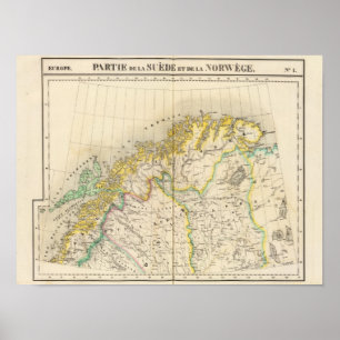 Sweden, Norway Atlas Map Poster
