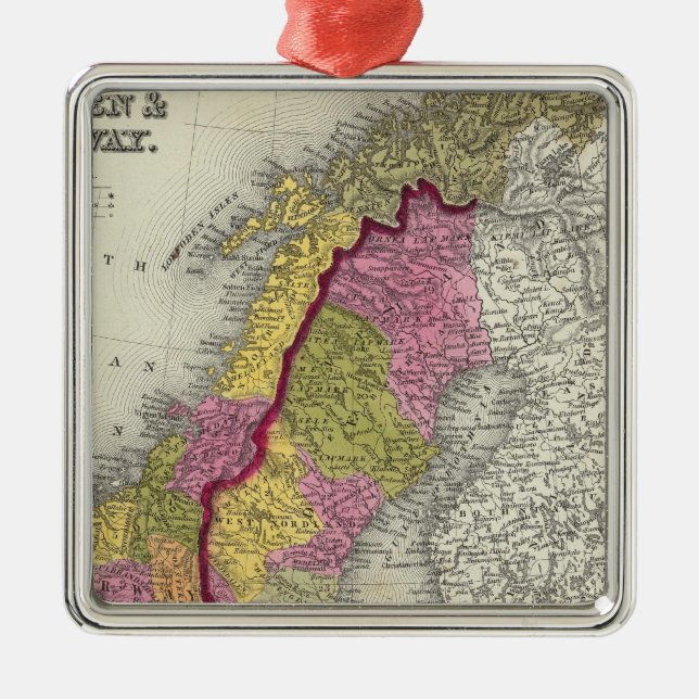 Sweden & Norway Metal Tree Decoration (Front)