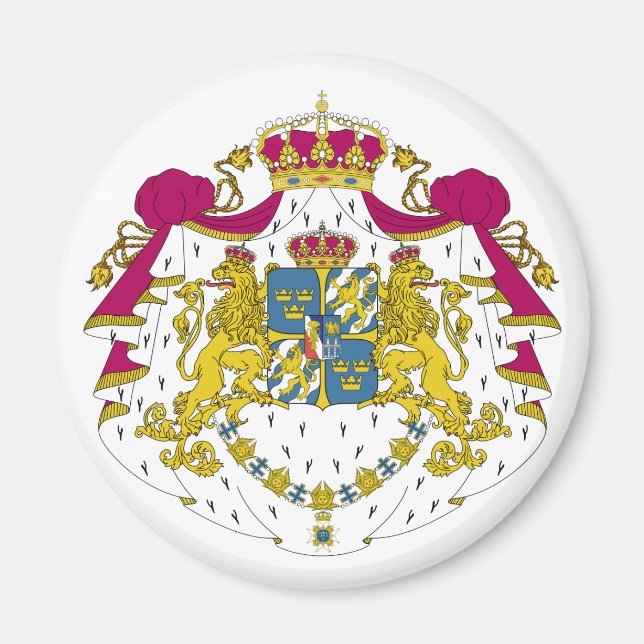 Sweden Official Coat Of Arms Heraldry Symbol Magnet (Front)