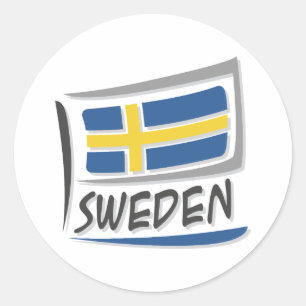 Sweden Pride X Flag Classic Round Sticker