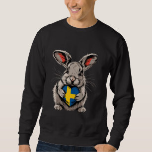 Sweden Rabbit Sverige Heart Swedish Roots Swedish Sweatshirt