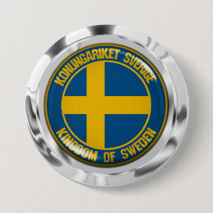 Sweden Round Emblem 7.5 Cm Round Badge
