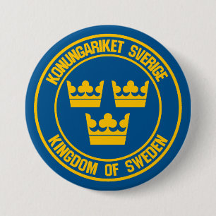 Sweden Round Emblem 7.5 Cm Round Badge
