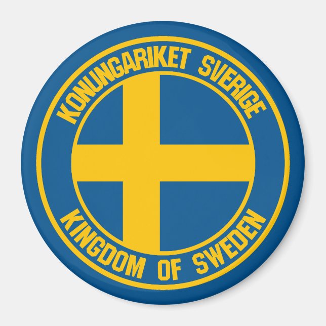 Sweden Round Emblem Magnet (Front)