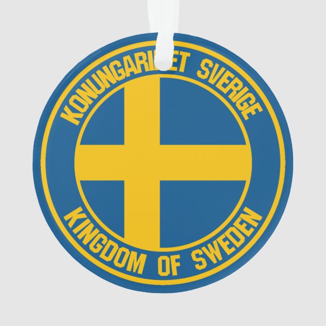 Sweden Round Emblem Ornament (Back)