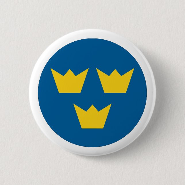 Sweden roundel 6 cm round badge (Front)