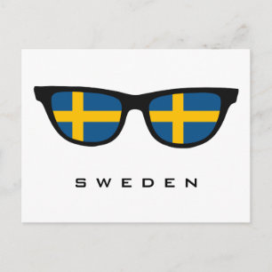 Sweden Shades custom text & colour postcard