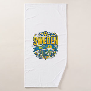 Sweden Soccer 2026 Soccer Bold Country Typography Bath Towel