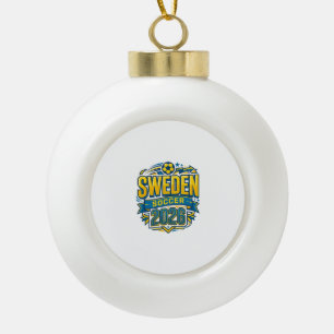 Sweden Soccer 2026 Soccer Bold Country Typography Ceramic Ball Christmas Ornament