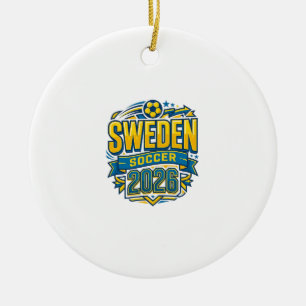 Sweden Soccer 2026 Soccer Bold Country Typography Ceramic Tree Decoration