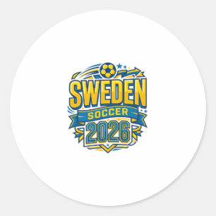 Sweden Soccer 2026 Soccer Bold Country Typography Classic Round Sticker