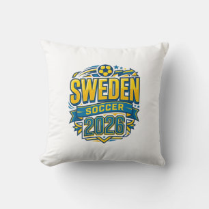 Sweden Soccer 2026 Soccer Bold Country Typography Cushion