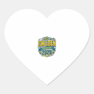 Sweden Soccer 2026 Soccer Bold Country Typography Heart Sticker
