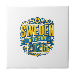 Sweden Soccer 2026 Soccer Bold Country Typography  Tile
