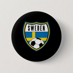 Sweden Soccer Jersey Swedish Flag  6 Cm Round Badge