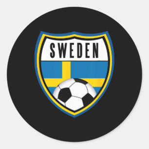 Sweden Soccer Jersey Swedish Flag Classic Round Sticker
