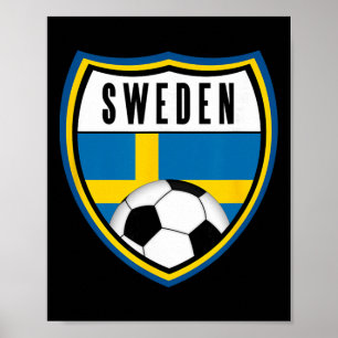Sweden Soccer Jersey Swedish Flag Poster