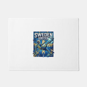 Sweden Soccer Skeleton Striker Nations Poster Styl Doormat