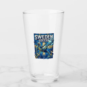 Sweden Soccer Skeleton Striker Nations Poster Styl Glass