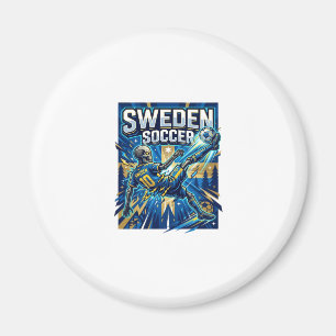 Sweden Soccer Skeleton Striker Nations Poster Styl Magnet