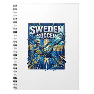 Sweden Soccer Skeleton Striker Nations Poster Styl Notebook