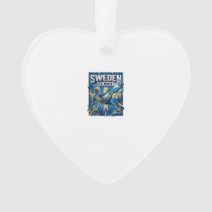 Sweden Soccer Skeleton Striker Nations Poster Styl Ornament