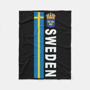 Sweden Soccer-style Swedish Flag Design Fleece Blanket