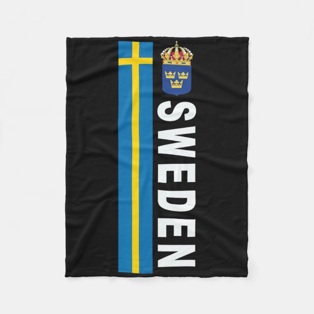 Sweden Soccer-style Swedish Flag Design  Fleece Blanket (Front)
