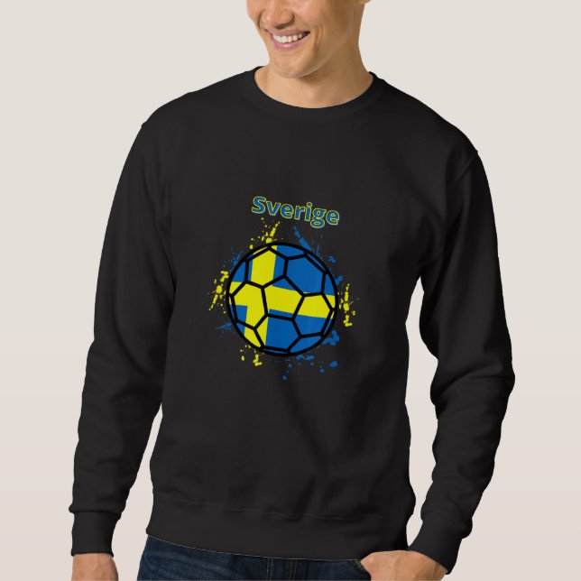 Sweden Soccer Swedish Flag Fan Jersey Sweatshirt (Front)