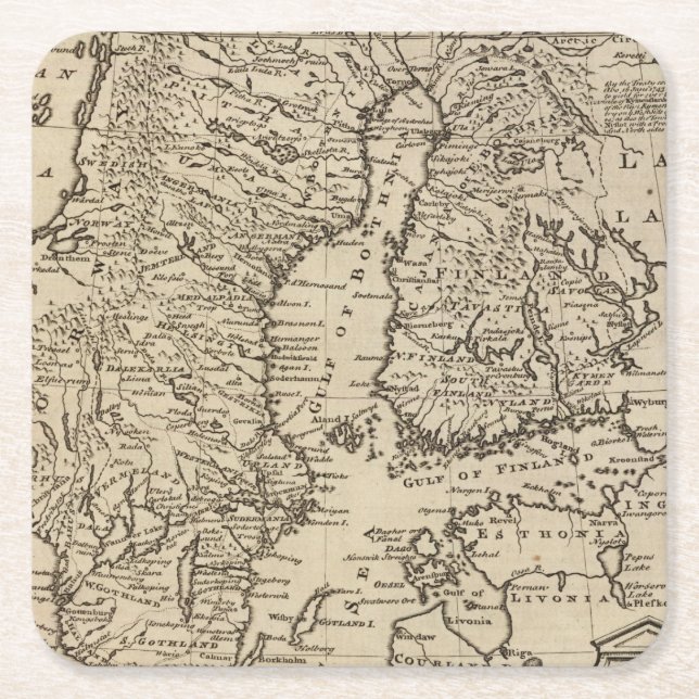 Sweden Square Paper Coaster (Front)