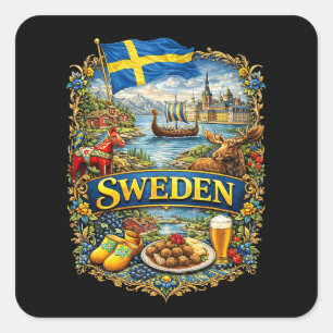 Sweden Square Sticker