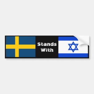 Sweden Stands With Israel Bumper Sticker