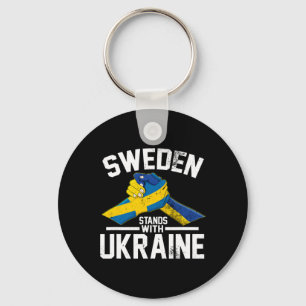 Sweden Stands With Ukraine Ukrainian Swedish Flag  Key Ring