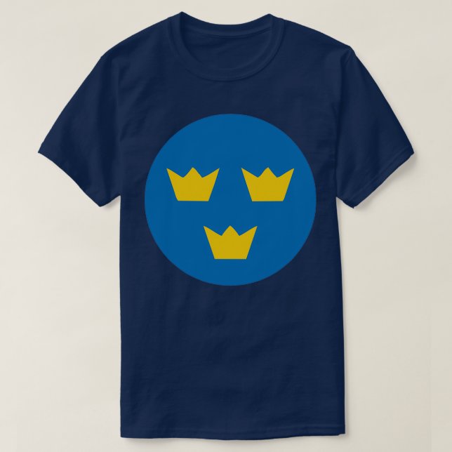 Sweden sticker with three crowns Sverige tre krono T-Shirt (Design Front)