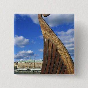 Sweden, Stockholm, harbour, from Gamla Stan, 15 Cm Square Badge