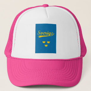 Sweden, Sverige, 3 crowns Trucker Hat