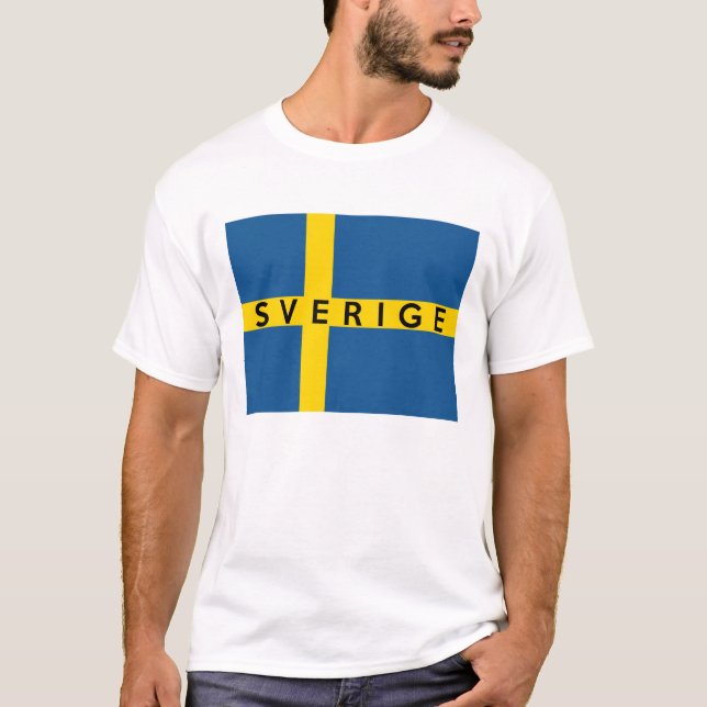 sweden sverige flag country swedish text name T-Shirt (Front)