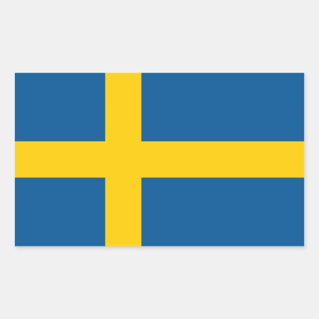 Sweden/Swede/Swedish Flag Rectangular Sticker (Front)