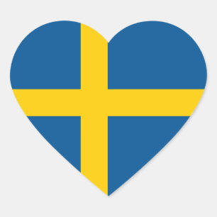Sweden/Swede/Swedish Heart Flag Sticker