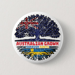Sweden Swedish Australian Australia Tree Roots 6 Cm Round Badge